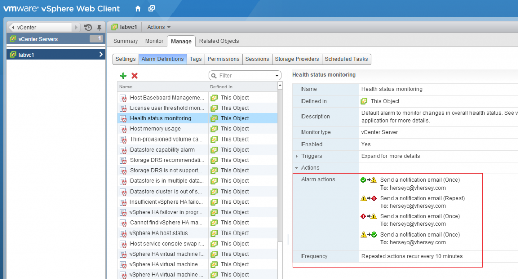 vCenter Settings and Alarm Configurations with PowerCLI vHersey